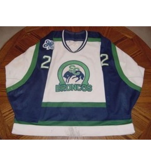 Custom WHL Swift Current Broncos 93 94 Ryan Brown Home Hockey Jersey White